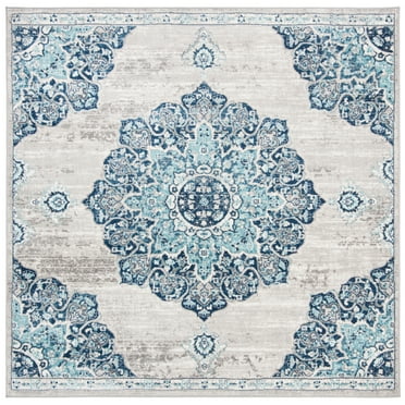 SAFAVIEH Brentwood Cantor Floral Area Rug, 11' x 11' Square, Navy/Grey