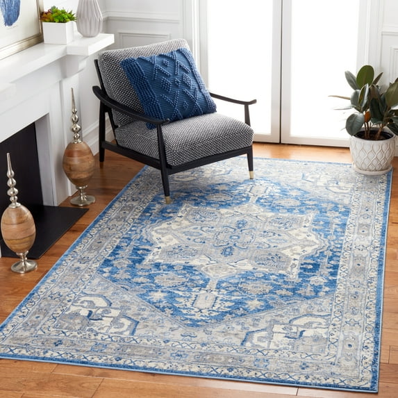 SAFAVIEH Brentwood Ezra Oriental Area Rug, Blue/Gray, 3' x 5'