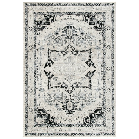 SAFAVIEH Brentwood Cedric Traditional Area Rug, 3' x 5', Ivory/Black