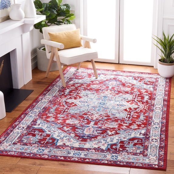 SAFAVIEH Brentwood Ezra Oriental Area Rug, Red/Ivory, 3' x 5'
