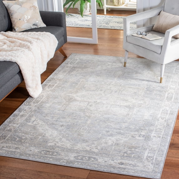 SAFAVIEH Brentwood Ezra Oriental Area Rug, Gray/Beige, 4' x 6'