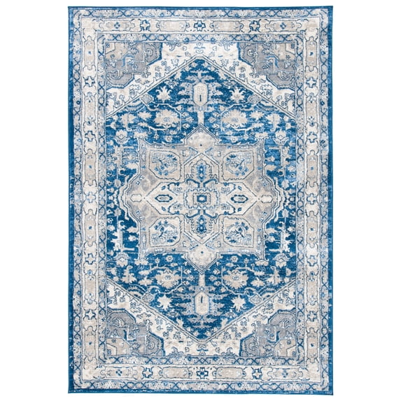 SAFAVIEH Brentwood Ezra Oriental Area Rug, Navy/Gray, 5'3" x 7'6"