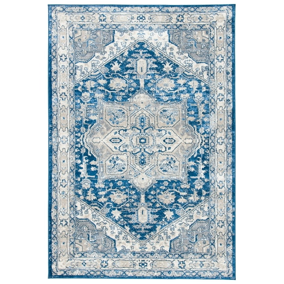 SAFAVIEH Brentwood Ezra Oriental Area Rug, Navy/Gray, 5'3" x 7'6"