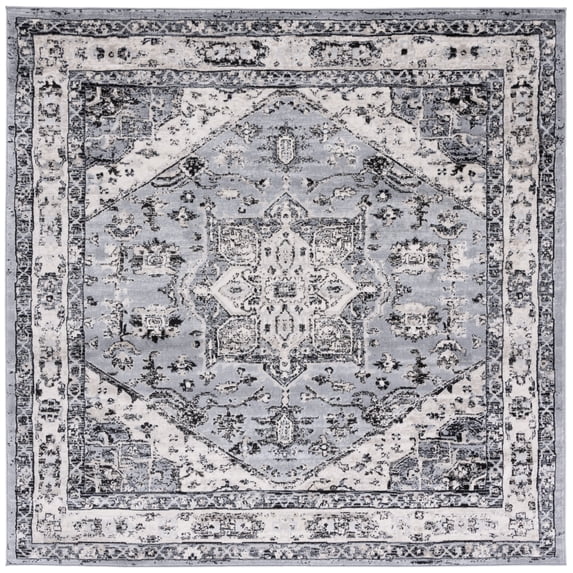 SAFAVIEH Brentwood Ezra Oriental Area Rug, Gray/Black, 6'7" x 6'7" Square