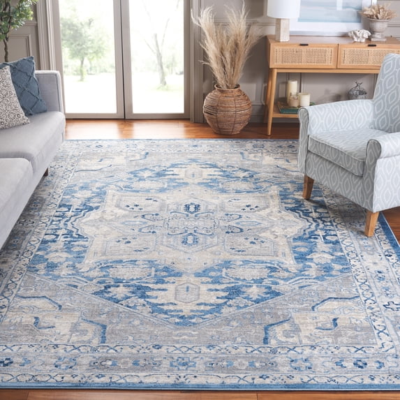SAFAVIEH Brentwood Ezra Oriental Area Rug, Blue/Gray, 8' x 10'