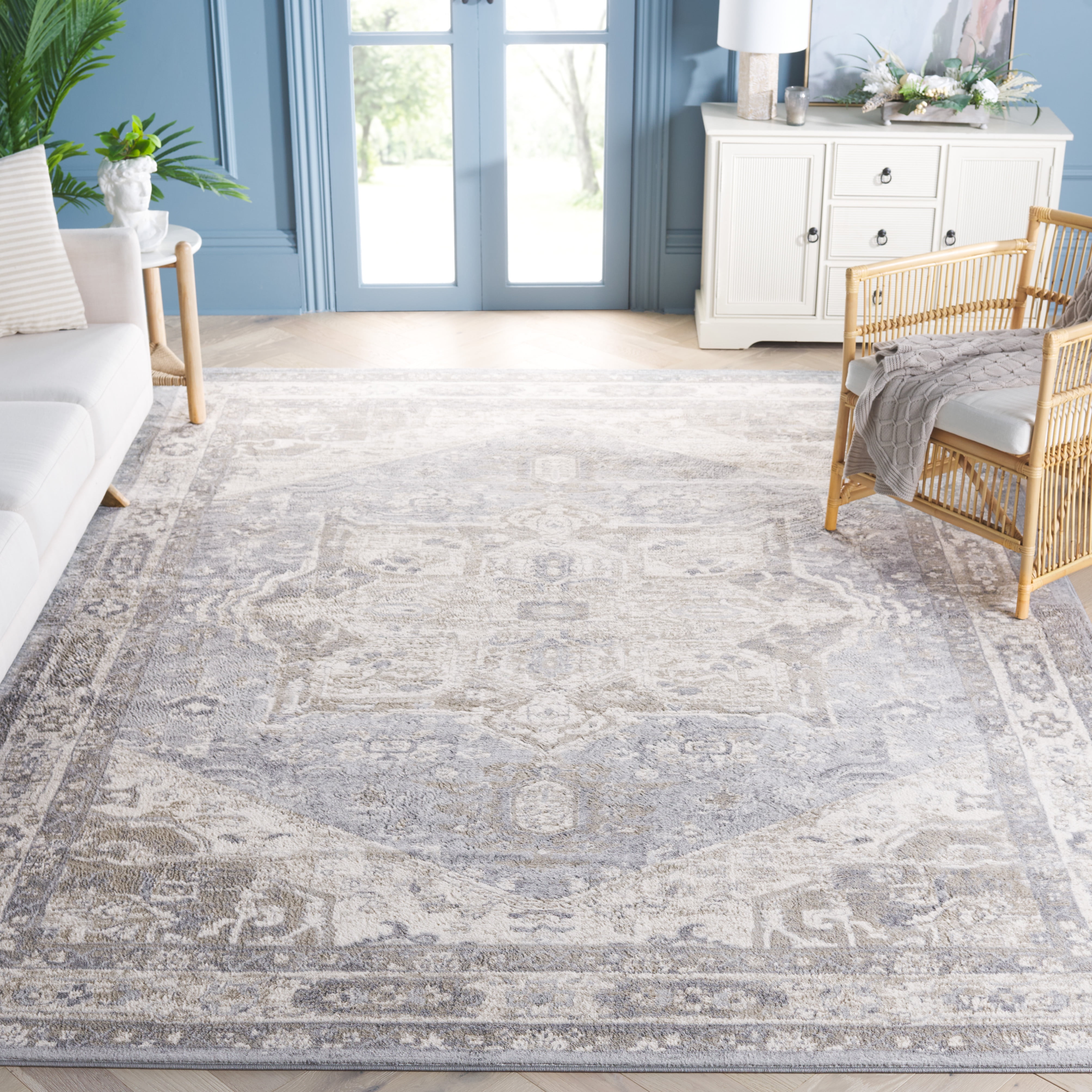 SAFAVIEH Brentwood Ezra Oriental Area Rug, Gray/Beige, 8' x 10