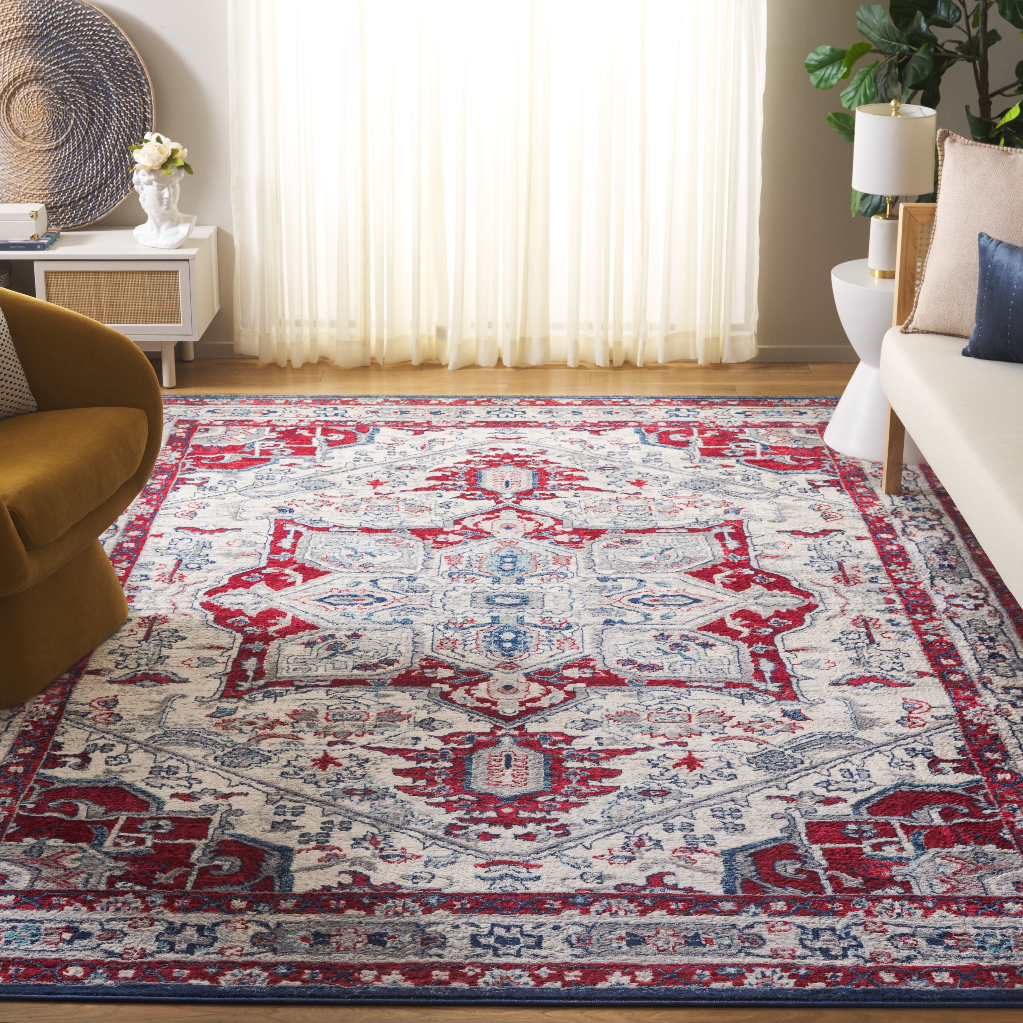 SAFAVIEH Brentwood Ezra Oriental Area Rug, Ivory/Red, 8' x 10'