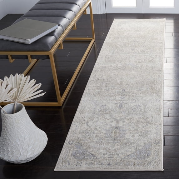 SAFAVIEH Brentwood Ezra Oriental Runner Rug, Ivory/Gray, 2' x 8'
