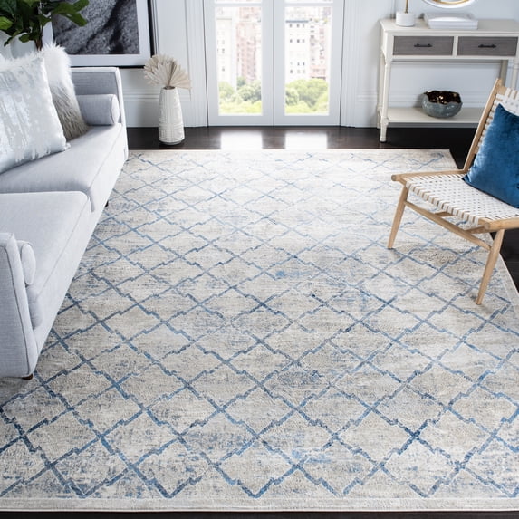SAFAVIEH Brentwood Celandine Geometric Area Rug, 12' x 18', Light Grey/Blue
