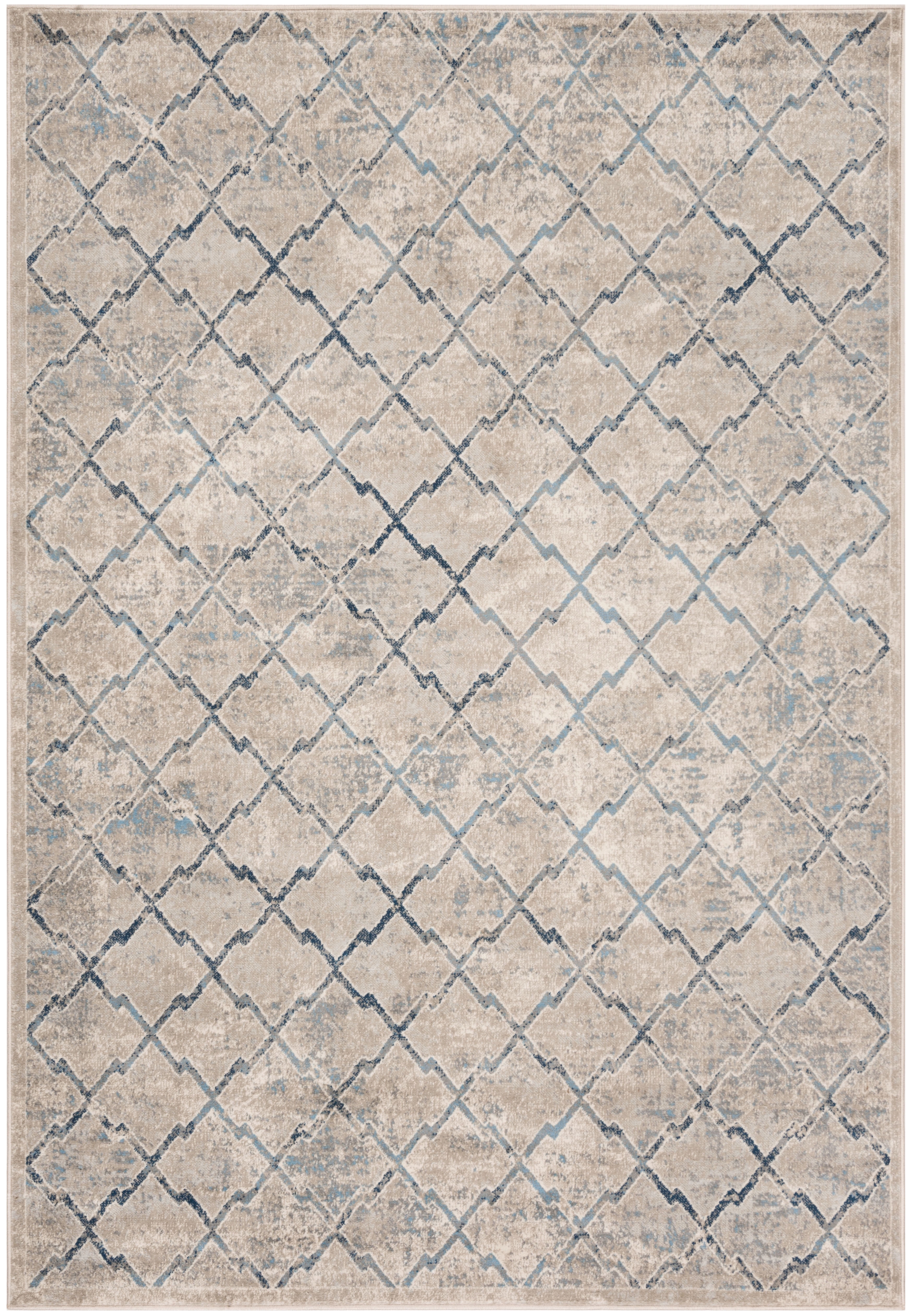 SAFAVIEH Brentwood Celandine Geometric Area Rug, Light Grey/Blue, 5'3" x 7'6"
