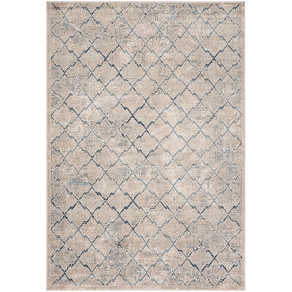 SAFAVIEH Brentwood Celandine Geometric Area Rug, Light Grey/Blue, 5'3" x 7'6"