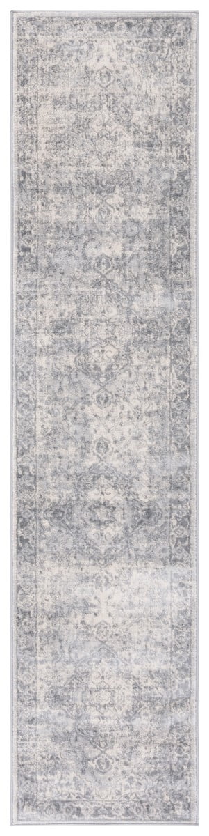 SAFAVIEH Brentwood Cherette Oriental Runner Rug, 2' x 9', Grey/Light Grey
