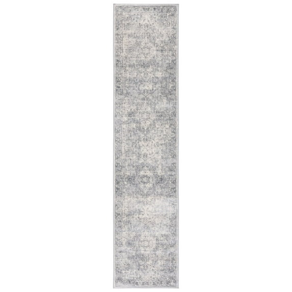 SAFAVIEH Brentwood Cherette Oriental Runner Rug, 2' x 9', Grey/Light Grey