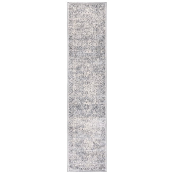 SAFAVIEH Brentwood Cherette Oriental Runner Rug, 2' x 9', Grey/Light Grey