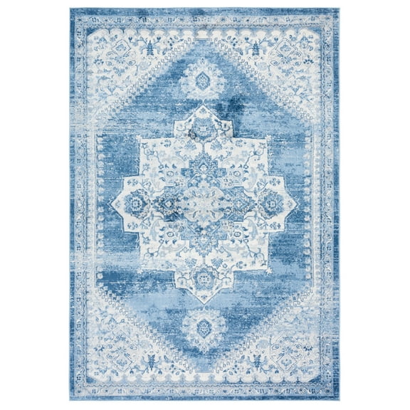 SAFAVIEH Brentwood Clotilda Oriental Area Rug, 5'3" x 7'6", Ivory/Blue