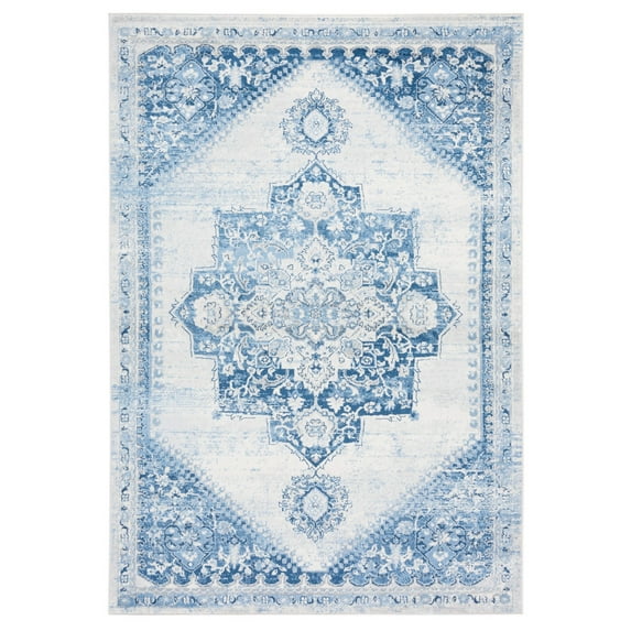 SAFAVIEH Brentwood Clotilda Oriental Runner Rug, Blue/Ivory, 2' x 9'