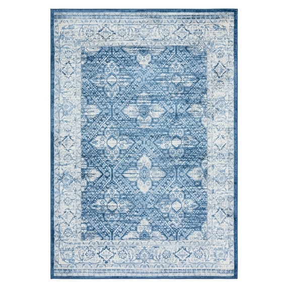 SAFAVIEH Brentwood Conchur Oriental Area Rug, 5'3" x 7'6", Ivory/Navy