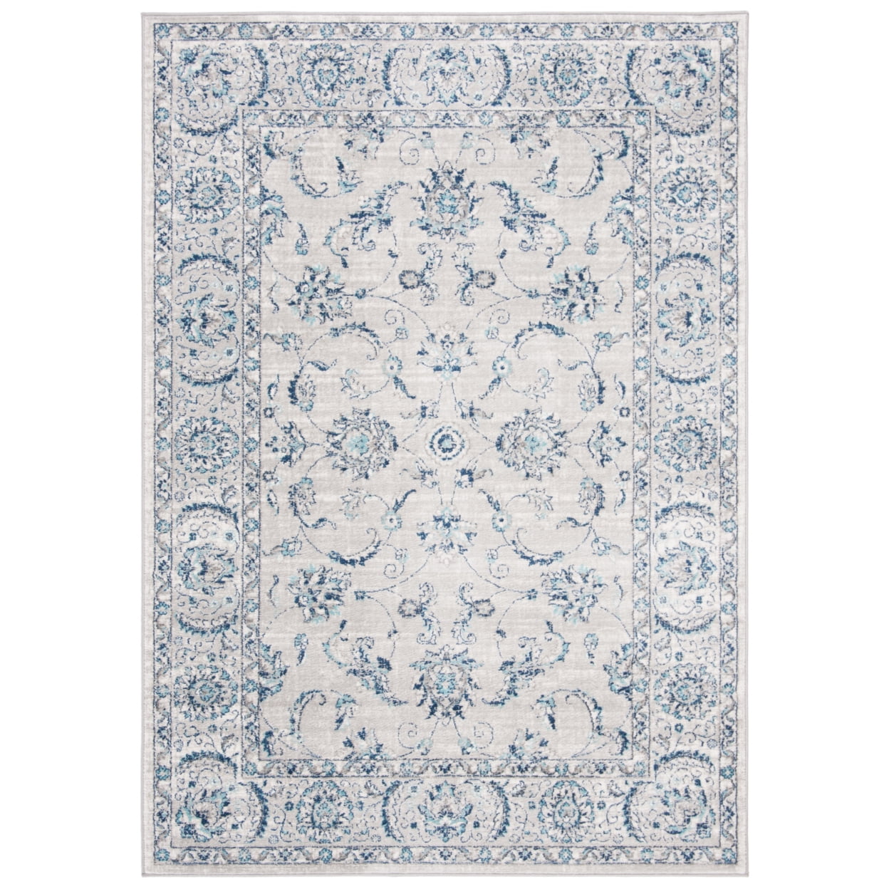 Brentwood 5'3" x 7'6" Blue Synthetic Stain-Resistant Area Rug
