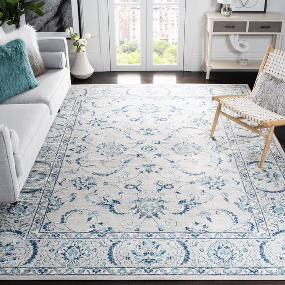 SAFAVIEH Brentwood Aloysius Oriental Area Rug, Light Gray/Blue, 8' x 10'