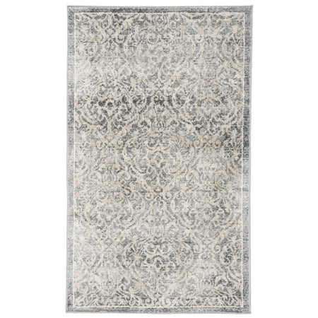 SAFAVIEH Brentwood Dilara Damask Area Rug, 2' x 4', Light Grey/Blue