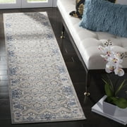 SAFAVIEH Brentwood Dilara Damask Runner Rug, 2' x 8', Light Grey/Blue