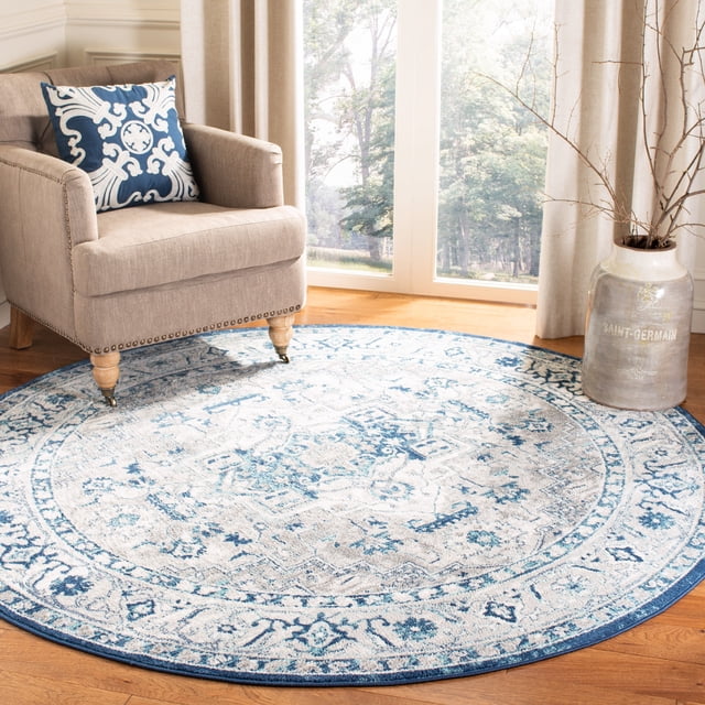 SAFAVIEH Brentwood Dimas Oriental Area Rug, Light Gray/Blue, 6'7