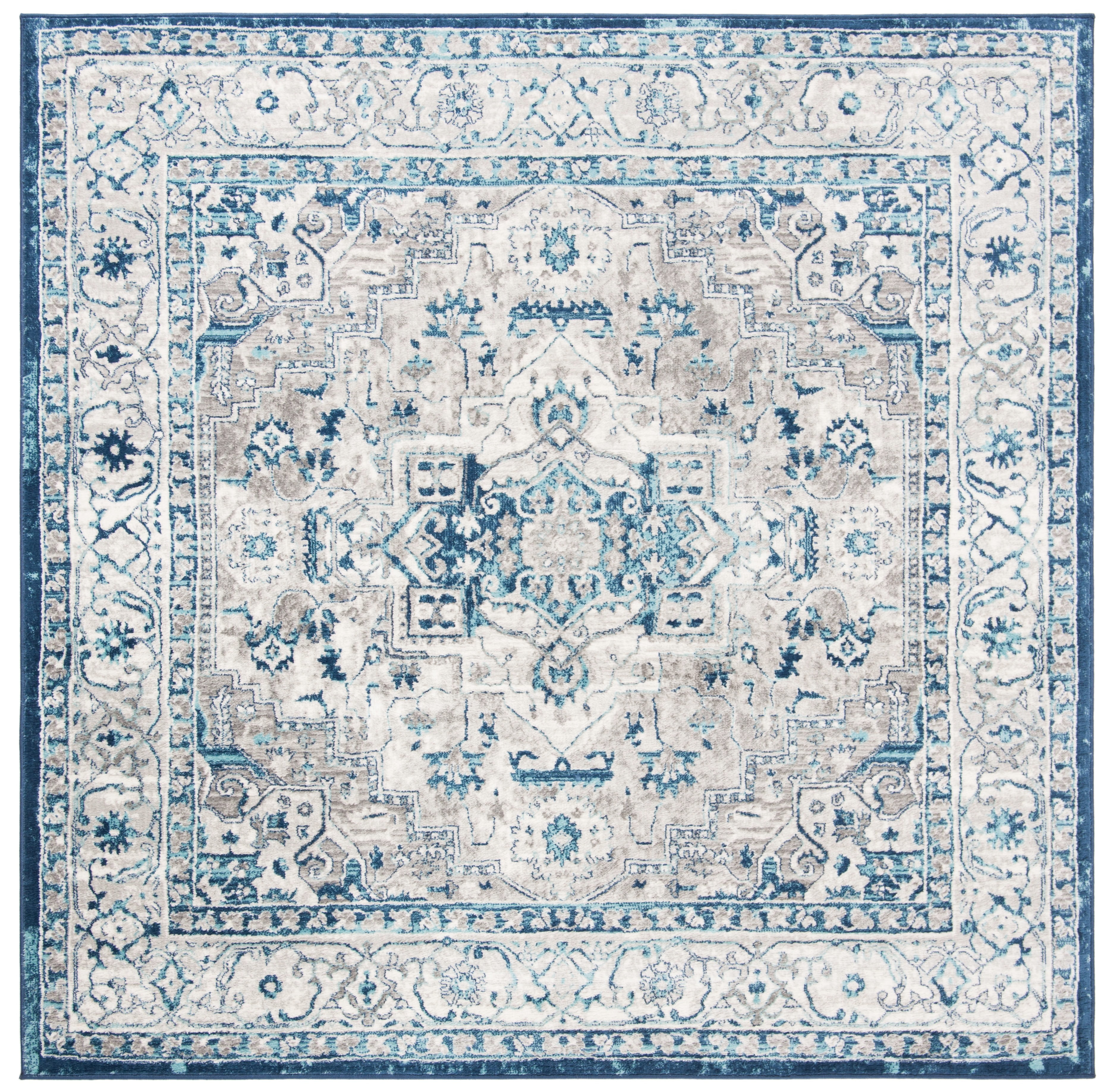 SAFAVIEH Brentwood Dimas Oriental Area Rug, Light Grey/Blue, 10' x 10
