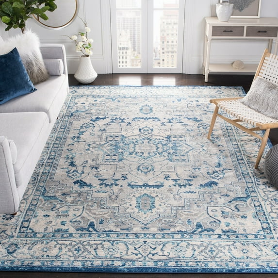 SAFAVIEH Brentwood Dimas Oriental Area Rug, Light Gray/Blue, 12' x 15'