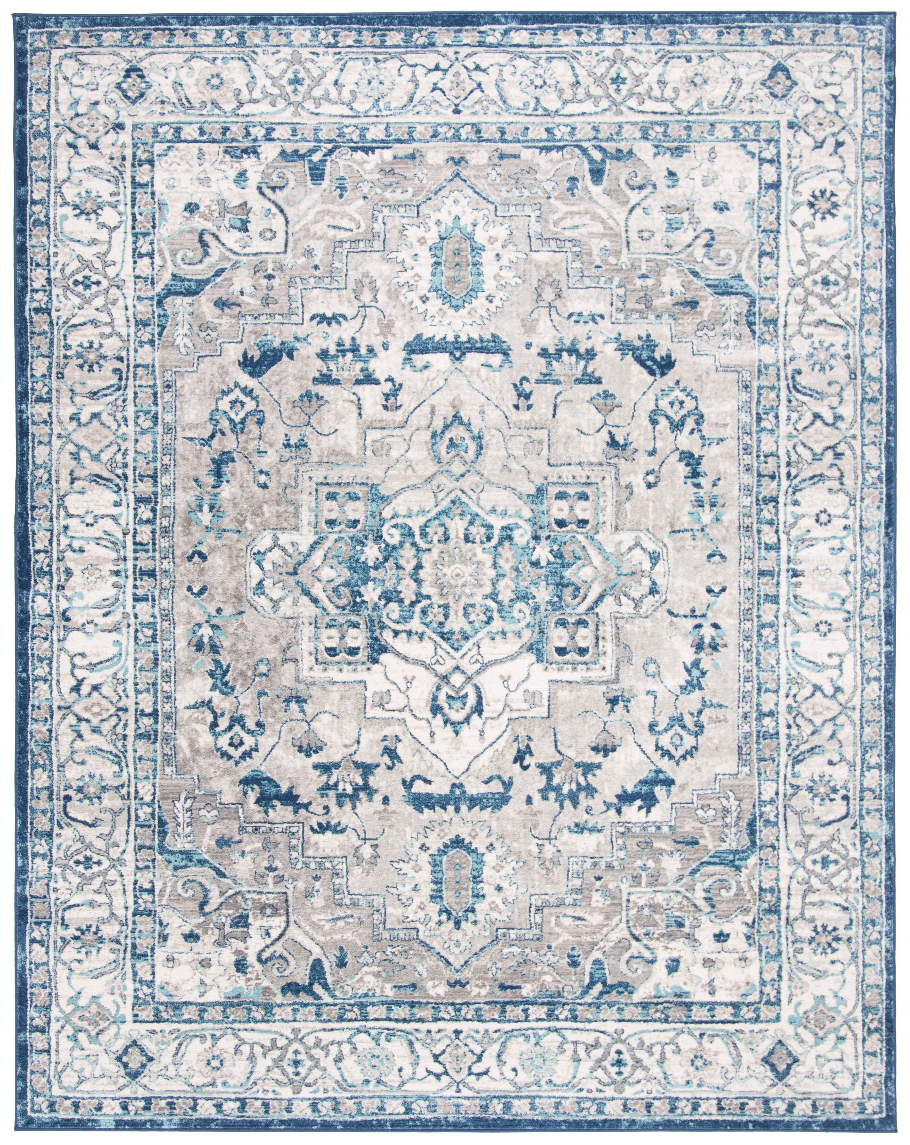 Brentwood 6' x 12' Reversible Blue Synthetic Rug