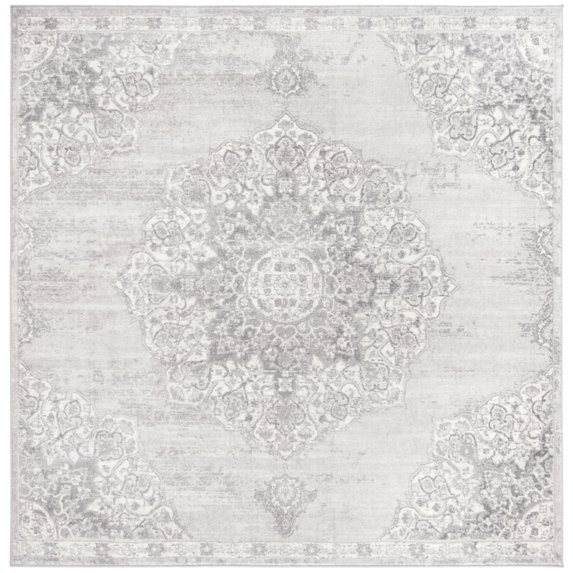 SAFAVIEH Brentwood Dimitri Floral Bordered Area Rug, 11' x 11' Square, Grey/Ivory