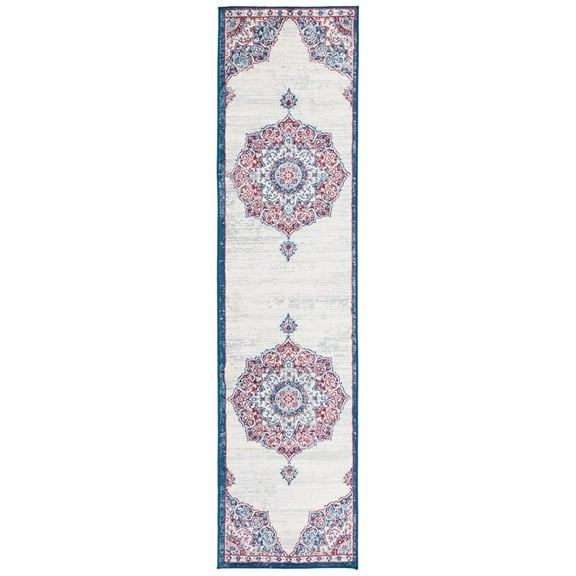SAFAVIEH Brentwood Dimitri Floral Bordered Area Rug, 4' x 6', Ivory/Red