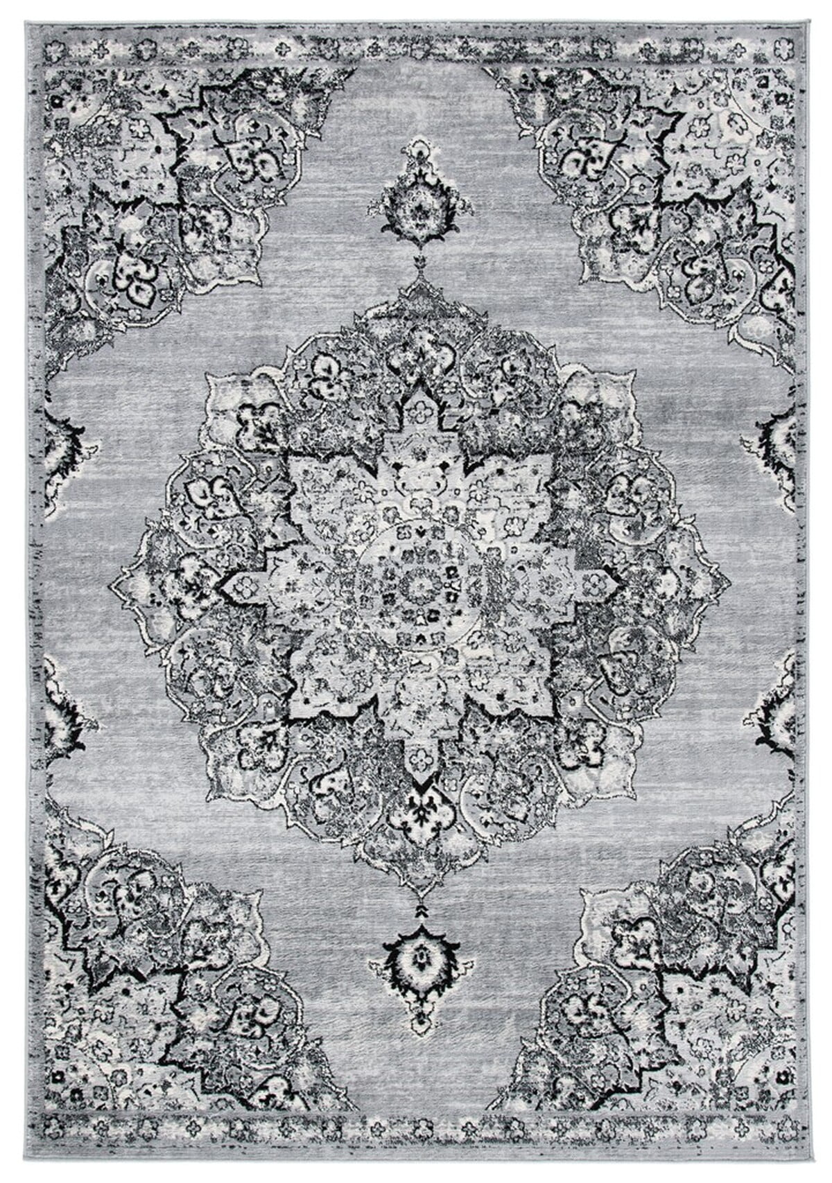 Hand-Knotted Black Synthetic Reversible 4' x 6' Rug