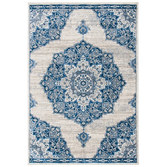 SAFAVIEH Brentwood Dimitri Floral Bordered Area Rug, 8' x 10', Ivory/Navy