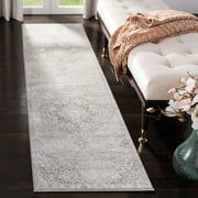 SAFAVIEH Brentwood Dimitri Floral Bordered Runner Rug, 2' x 6', Grey/Ivory