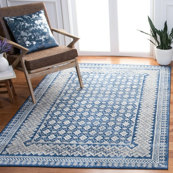 SAFAVIEH Brentwood Dory Geometric Area Rug, Navy/Beige, 3' x 5'
