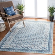 SAFAVIEH Brentwood Dory Geometric Area Rug, Ivory/Aqua, 5'3" x 7'6"