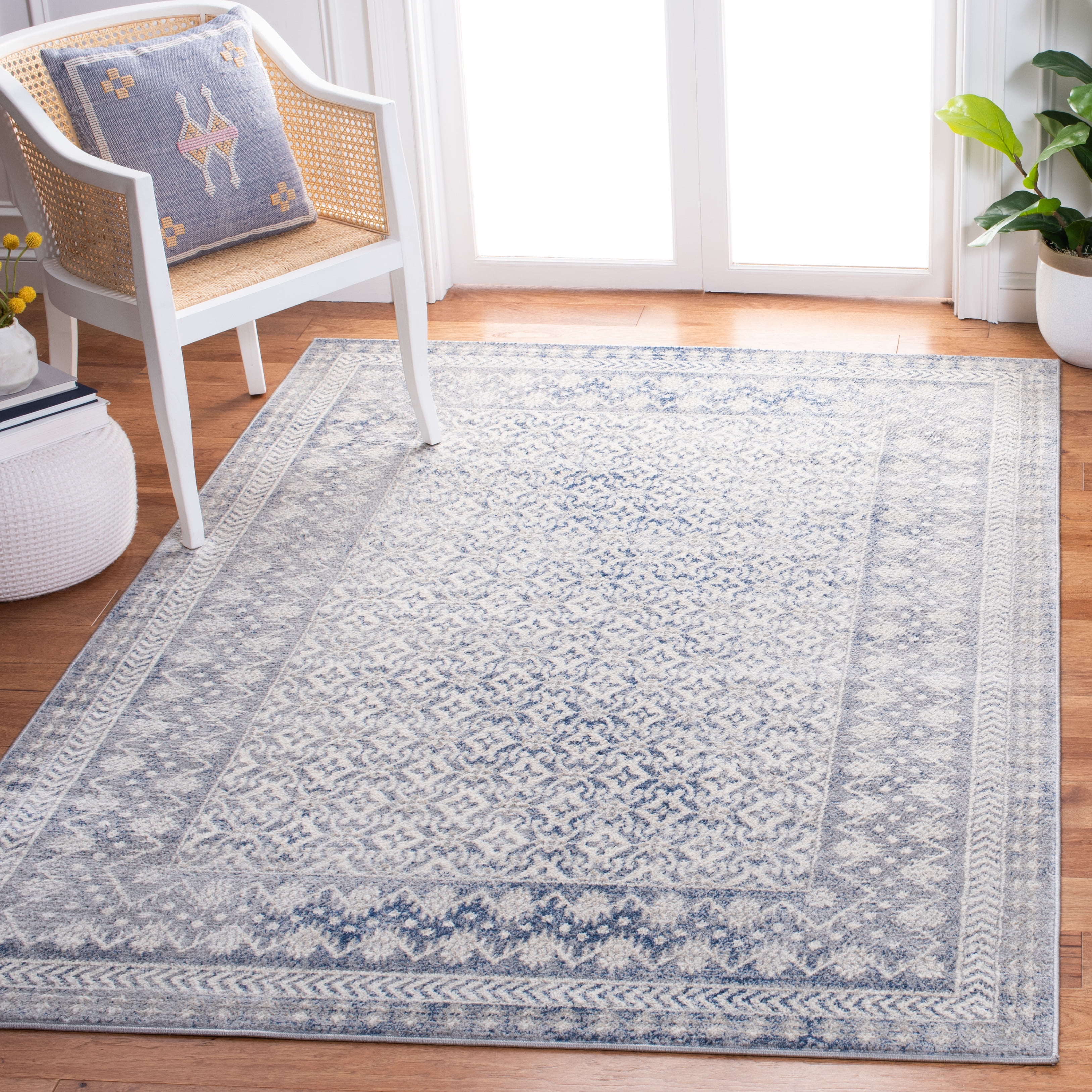 SAFAVIEH Brentwood Dory Geometric Area Rug, Ivory/Light Gray, 8' x 10'