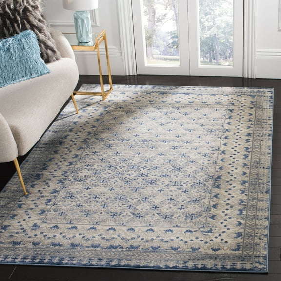 SAFAVIEH Brentwood Dory Geometric Area Rug, Light Grey/Blue, 10' x 13'