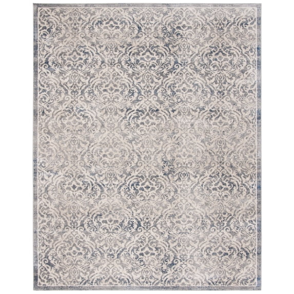 SAFAVIEH Brentwood Eliza Damask Area Rug, Light Grey/Blue, 12' x 18'