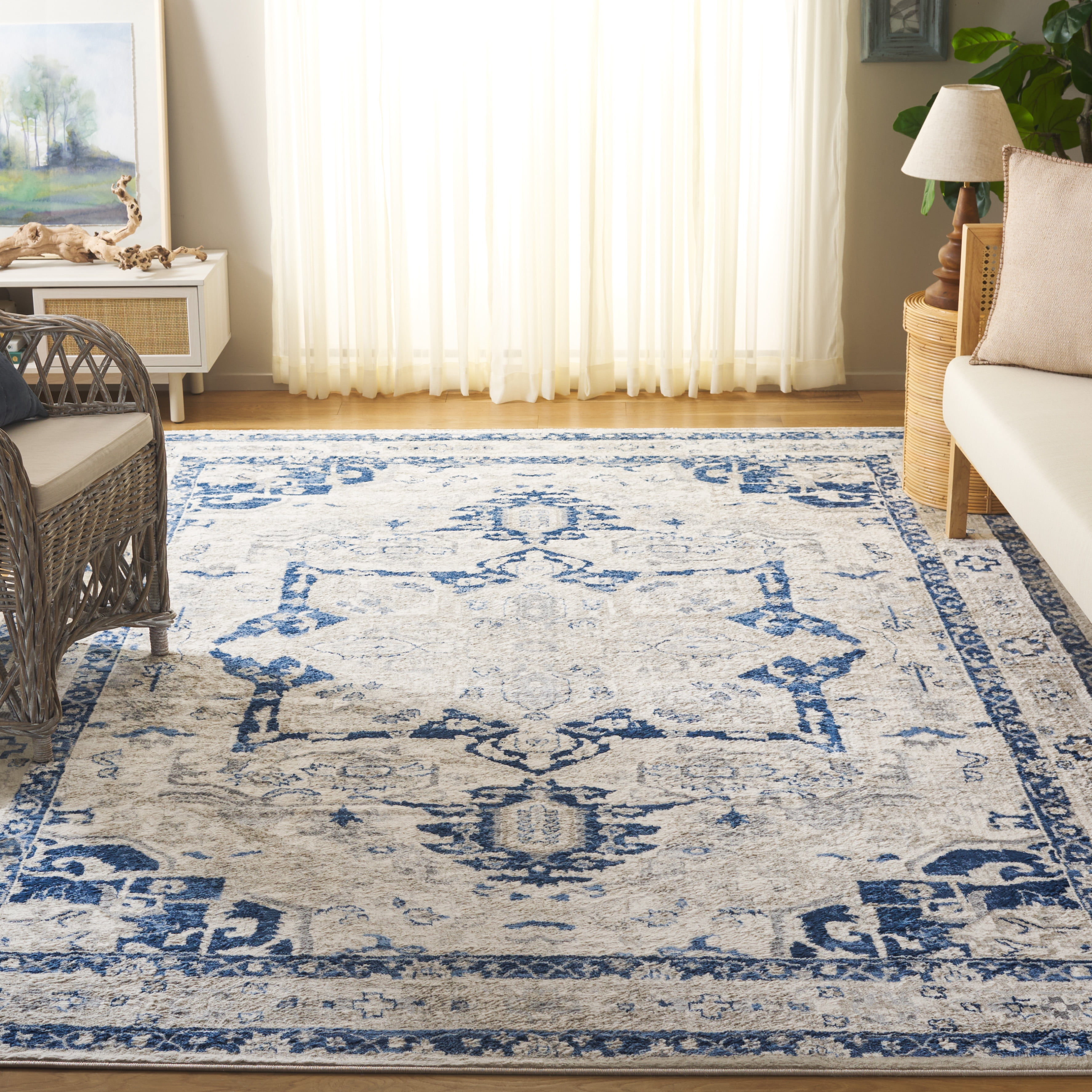 SAFAVIEH Brentwood Ezra Oriental Area Rug, Beige/Blue, 8' x 10'