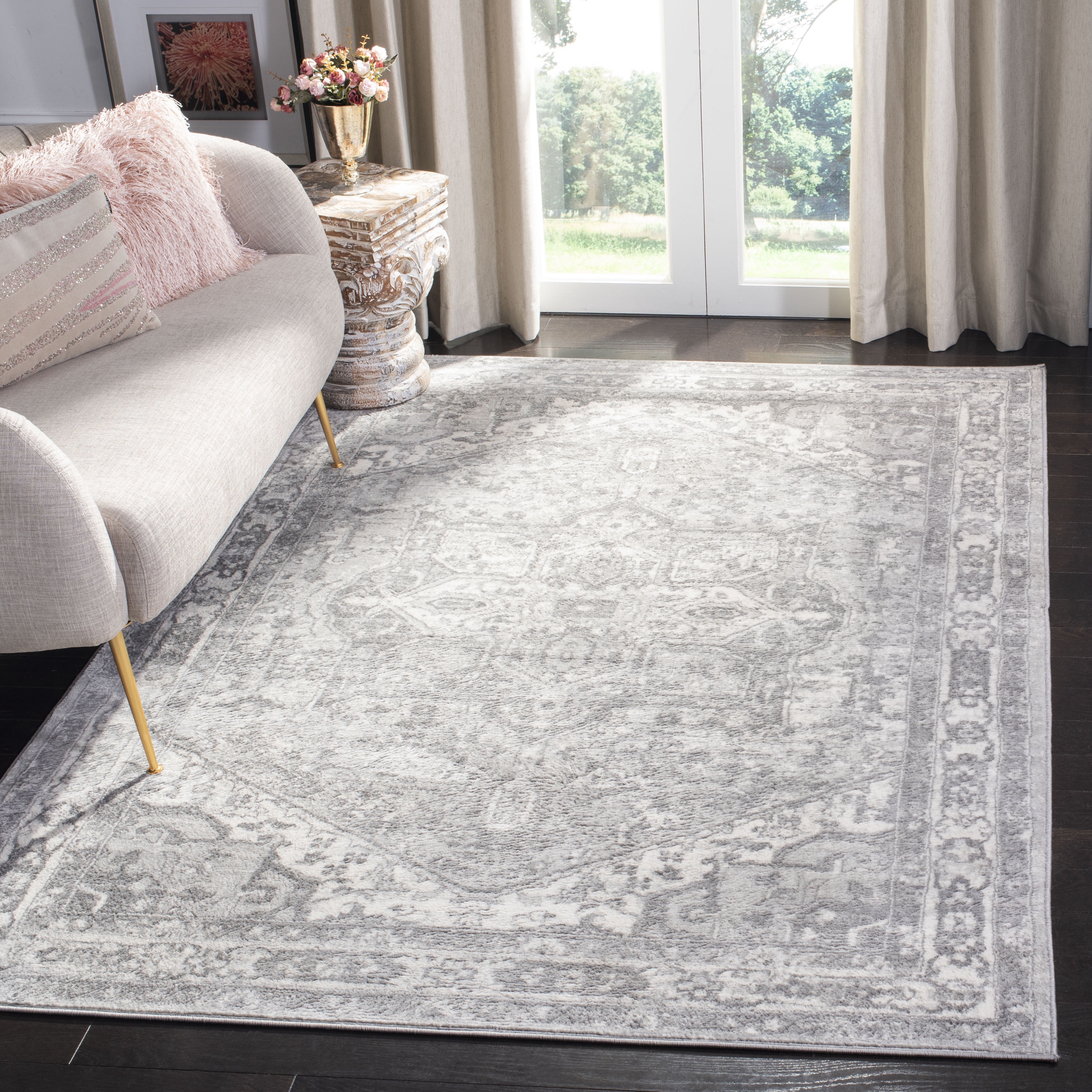 SAFAVIEH Brentwood Ezra Oriental Area Rug, Cream/Gray, 2' x 4'