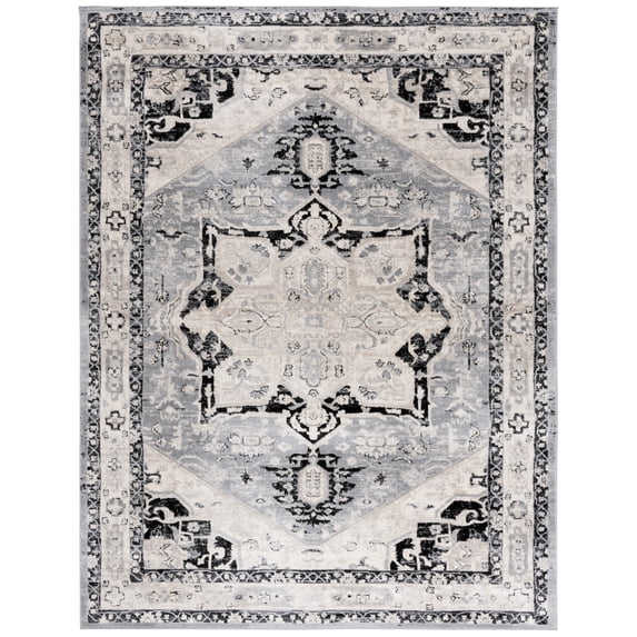 SAFAVIEH Brentwood Ezra Oriental Area Rug, Silver/Black, 9' x 12'