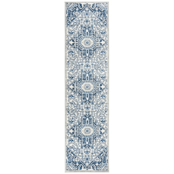 SAFAVIEH Brentwood Felix Floral Runner Rug, 2' x 6', Cream/Blue