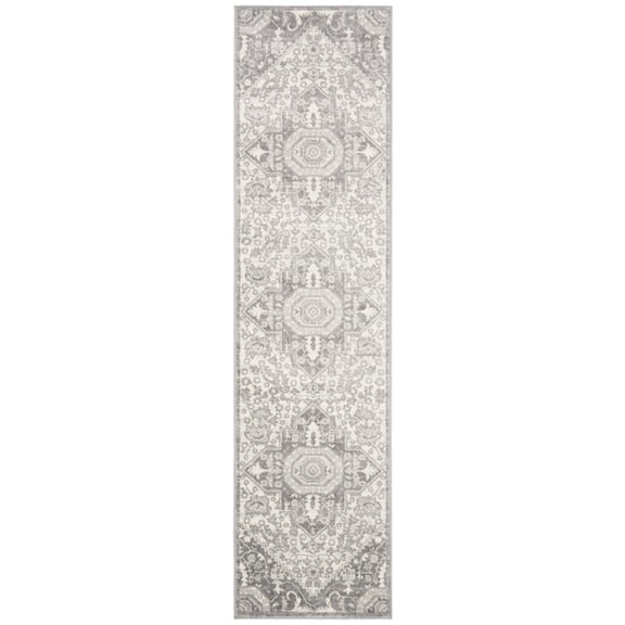 SAFAVIEH Brentwood Felix Floral Runner Rug, 2' x 6', Grey/Cream