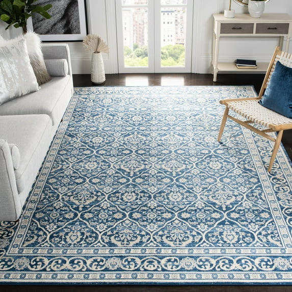 SAFAVIEH Brentwood Gillian Floral Area Rug, Navy/Light Gray, 11' x 15'
