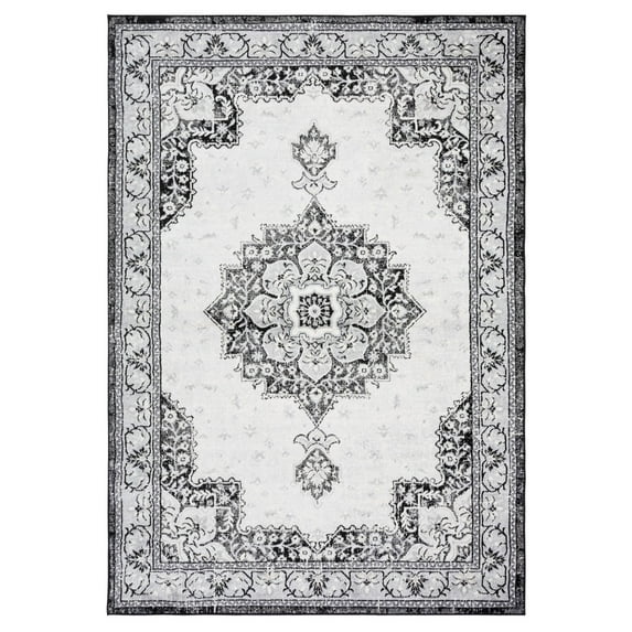 SAFAVIEH Brentwood Gisselle Oriental Area Rug, 9' x 12', Black/Ivory