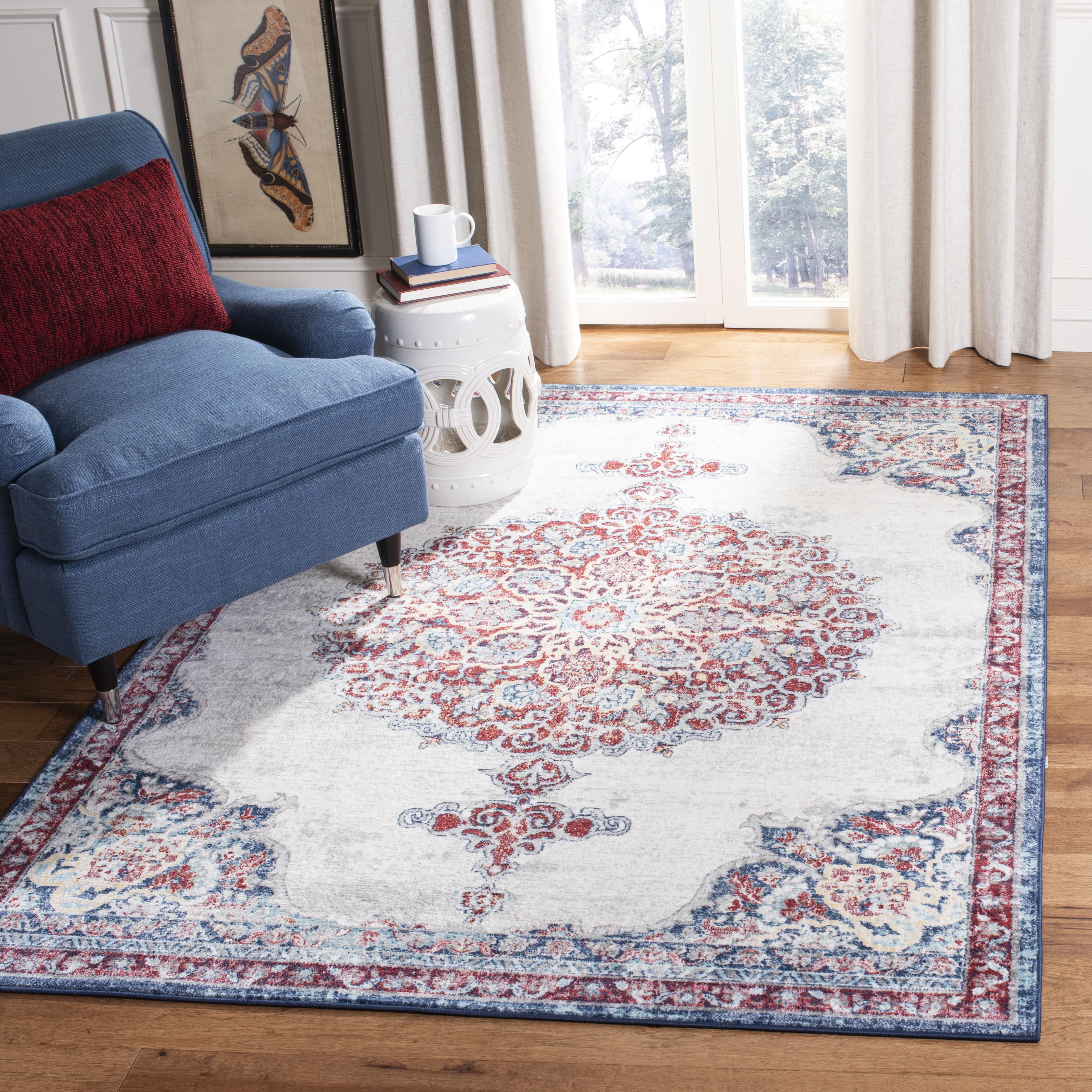SAFAVIEH Brentwood Cahal Oriental Area Rug, Ivory/Red, 10' x 13'