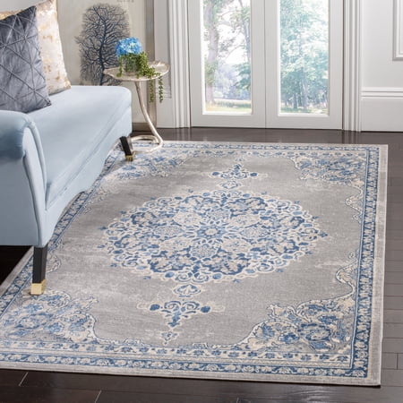 SAFAVIEH Brentwood Cahal Oriental Area Rug, Light Gray/Blue, 2' x 4'
