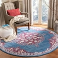 thumbnail image 1 of SAFAVIEH Brentwood Cahal Oriental Area Rug, Navy/Burgundy, 5' x 5' Round, 1 of 9