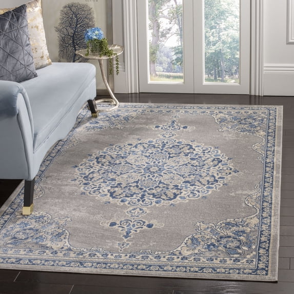 SAFAVIEH Brentwood Cahal Oriental Area Rug, Light Gray/Blue, 8' x 10'